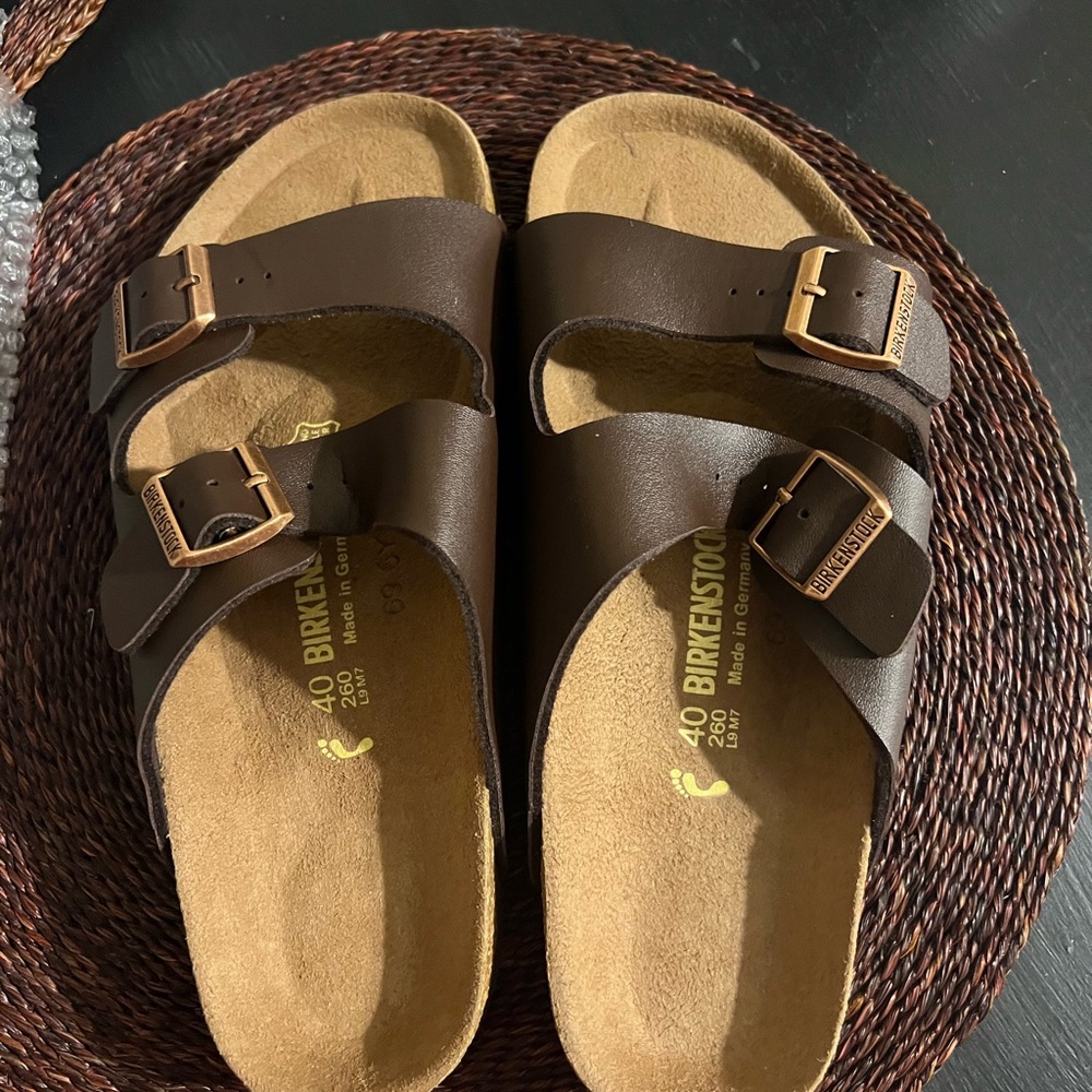 Birkenstock Arizona Brown Two-Strap Sandals